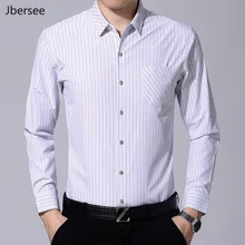 Весна Осень мужские рубашки с длинным рукавом Camisa Social формальные мужские рубашки мужская мода в тонкую полоску Повседневная рубашка мужская одежда
