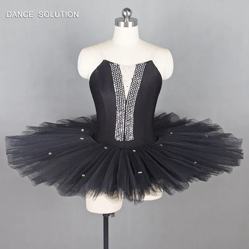 

Black Pre-Professional Ballet Dance Costume Pancake Tutu for Adult Ballerina Costume Rehearsal Ballet Tutus BLL004