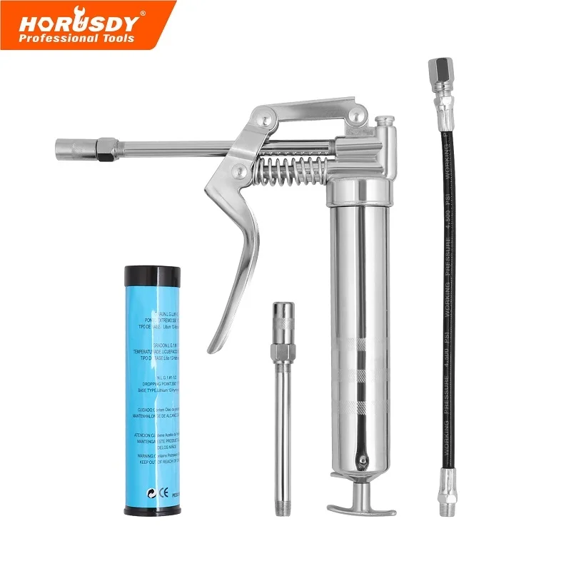 

HORUSDY 120CC Press Cylinder Type Bar Grease Gun Pistol Grip One Handed Grease Greasing Lube Tool Lubrication Vehicle Hand Tools