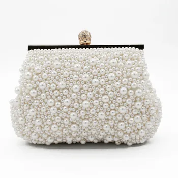 

2016 New Freeshipping Solid Bag Mini(<20cm) Hasp Day Clutches Women Handbag Hot Selling Pearl with Diamond Cluth Evening Bag
