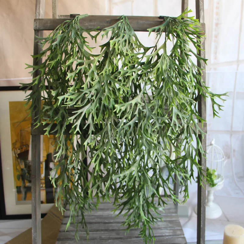 9 Heads Artificial Plant Silk Flower Deer Horn Design Flower Arrangement Antlers Hanging Plant