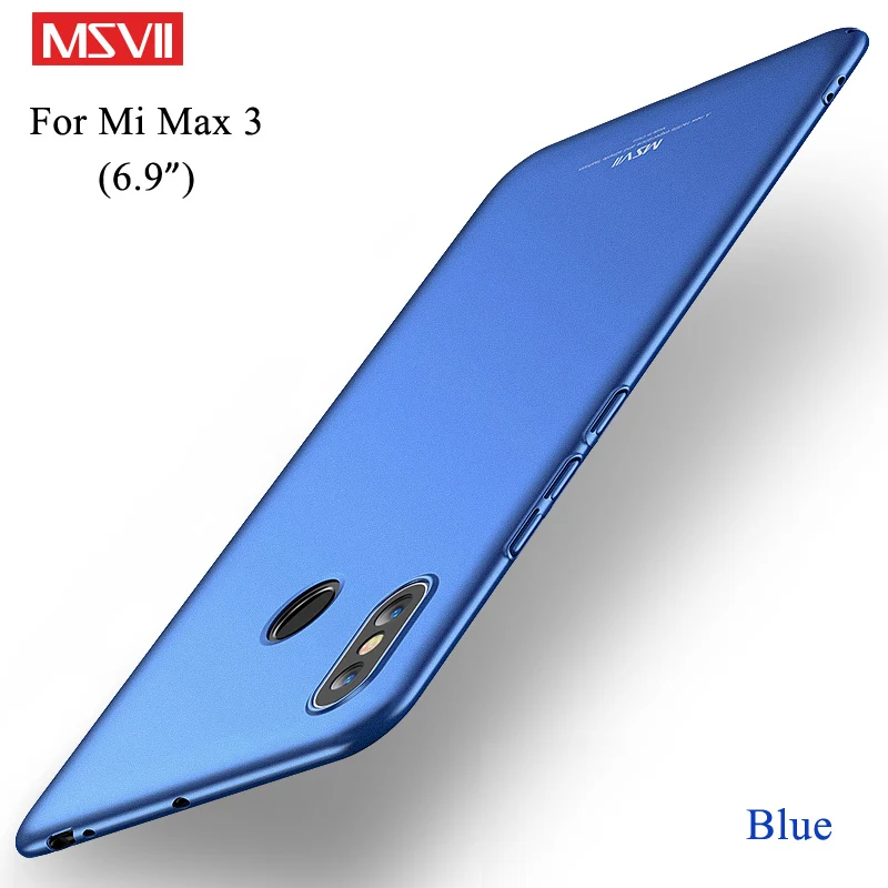 Xiaomi mi Max 3 2 Чехол MSVII матовый чехол Xiao mi Max 2 3 задняя крышка Xio mi Max 3 держатель матовый тонкий Xio mi Max2 Max3 чехол - Цвет: Blue