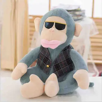 

lovely plush monkey toy big monkey doll with glasses gift