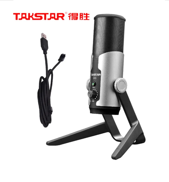 

Takstar GX6 USB condenser microphone three 16mm condenser capsules four adjustable recording modes built-in headphone amplifier