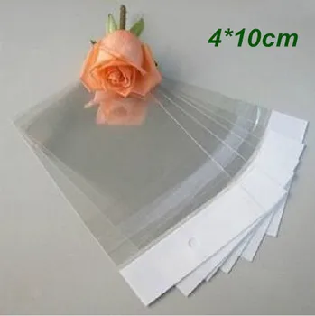 

4*10cm Clear Self Adhesive Seal Plastic Storage Bag OPP Poly Bag Retail Packaging Package Bag W/ Hang Hole Wholesale 500Pcs/Lot