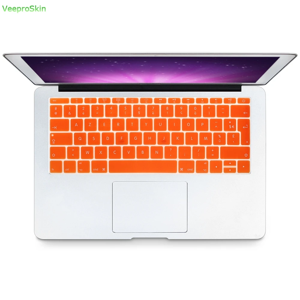 Для Macbook 12 дюймов AZERTY французский Великобритания силиконовая клавиатура кожного покрова для MacBook New Pro 1" A1708( версия, без Touch Bar