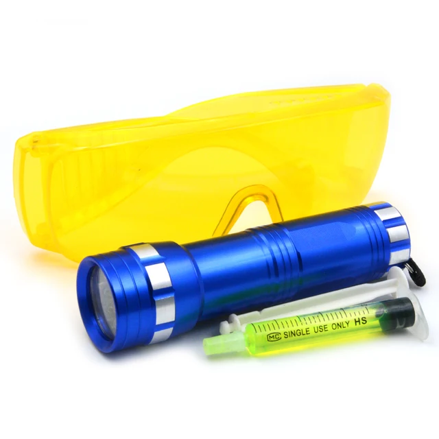 Auto Air Conditioning Repair Tool Kit Leaks 14 LED UV 400 Flashlight