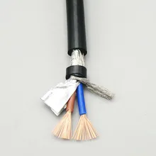 Экранированный кабель в оболочке 2, 3, 4 ядра 1мм² с чистой бескислородной меди Гибкий двойной щит сигнальный провод управления RVVP