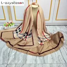 2017 brand silk scarf Cashmere feeling luxury pashmina winter women scarves shawls wraps lady summer beach bandana foulard hijab