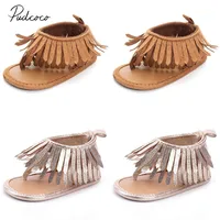 2019 Baby Summer Shoes Newborn Infant Fashion Baby Boys Girls Leather Sandals Solid Fringe Shoes Toddler Infants Sizes 0-12M 1