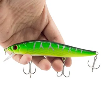 

1 PCS / lot 14 cm 23.7 g Fishing Lure Minnow Tough Lure With 3 Fish Hooks Fishing Tackle Lure 3D Eyes Winter Swing Fishing