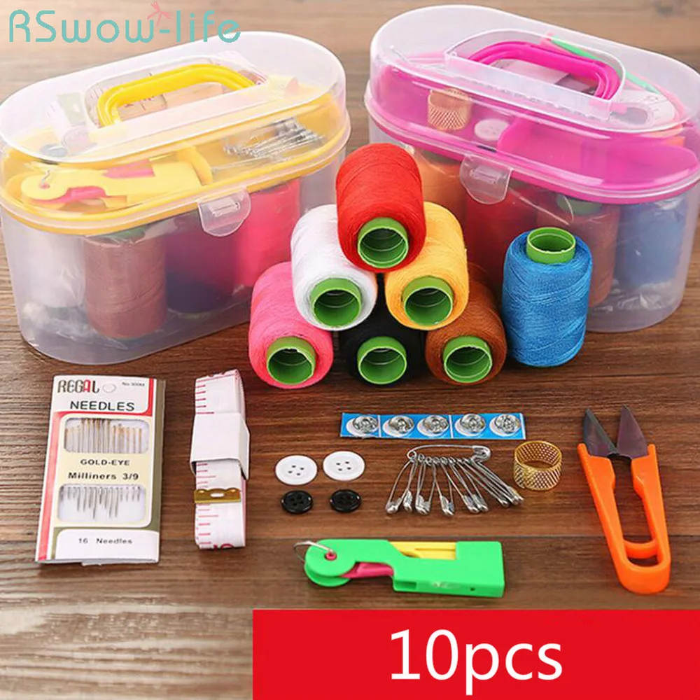 

Large Sewing Box Set Household Portable 10 Piece Set Mini Tool Sewing Thread Multi-function Sewing Kit For Sewing Tools