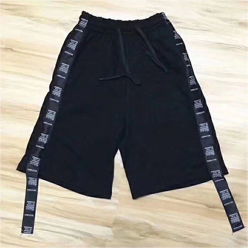 

Hip Hop Vetements Ribbon Shorts Summer Skateboard Cotton Vetements Shorts Men Women Streetwear Black Ribbon Vetements Shorts