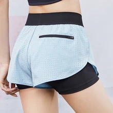 Vansydical 2 в 1 спортивные обтягивающие шорты, крутые женские шорты для бега с карманом, женские спортивные шорты для фитнеса