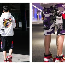 Для мужчин, камуфляжные шорты, летние уличный стиль Короткие штаны для подростков и маленьких мальчиков, контрастность, Цвет Камуфляж Рабочие шорты