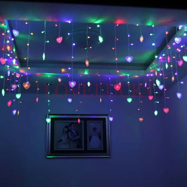 Multicolor Led String Strip Festival Holiday Light Christmas Wedding Multicolor Led String Strip Festival Holiday Light Christmas Wedding Decoracao Curtain Lamps 3 5m 100 Smd 16 Hearts Eu Us Uk Au