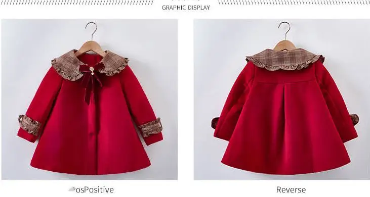 Новинка года; модное осенне-зимнее пальто с бантом в Корейском стиле для девочек-подростков детская Одежда Рождественская красная верхняя одежда для детей; W79
