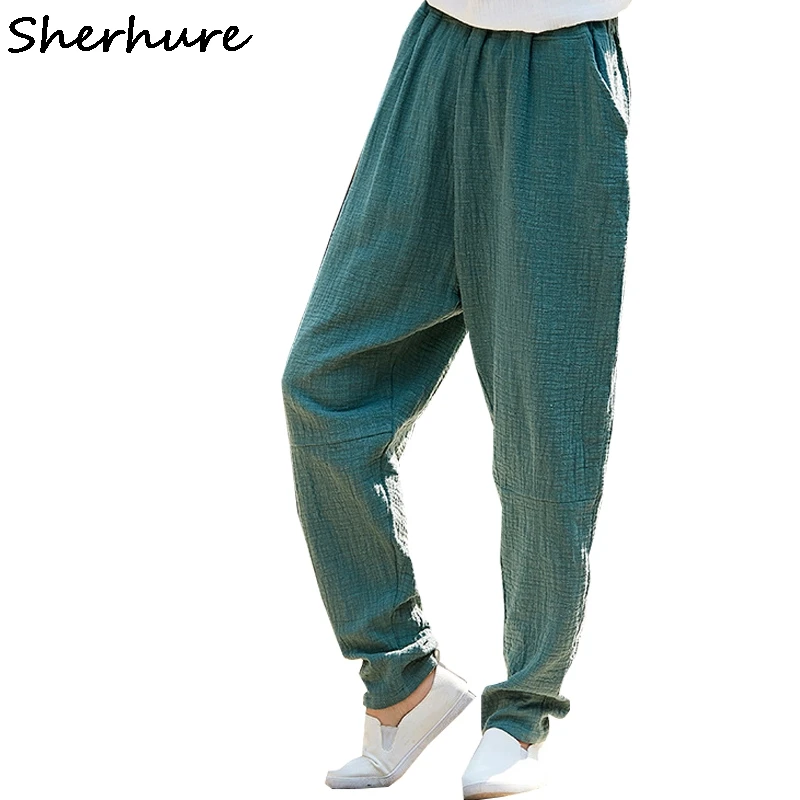 

Sherhure 2018 Women Spring Pants Loose Style Women Cotton Linen Pants Female Trousers Casual Vintage Women Pants