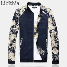 Herren Jacken Und Mäntel Floral Frühling Herbst Reißverschlüsse Casual Style stehen Kragen Große Größe 5XL Slim Fit Chaquetas Homme Fleece J357