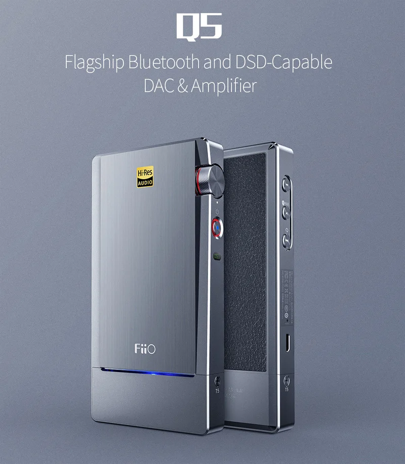 Новое поступление! FIIO Q5 флагманский Bluetooth и dsd-способный Портативный HIFI усилитель DSD декодер MFi усилитель звука USB DAC