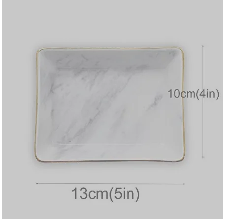 Marble Ceramic Jewelry Tray Ring Dish Ring Holder Display Organizer with Golden Edged Wedding Valentine's day Housewarming Gift04