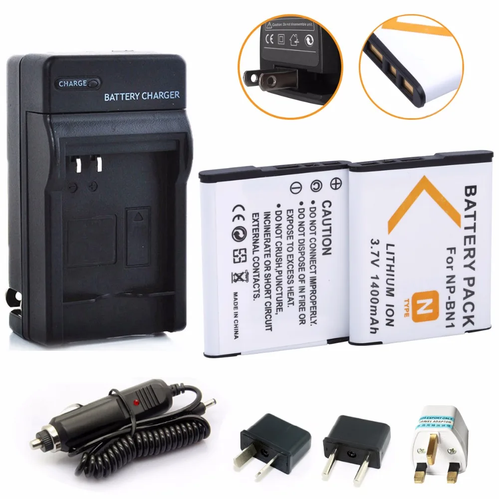 2 шт. NP-BN1 NPBN1 NP BN1 Батарея + Зарядное устройство для SONY CyberShot DSC TX9 T99 WX5 TX7 W390 W380 W350 W360