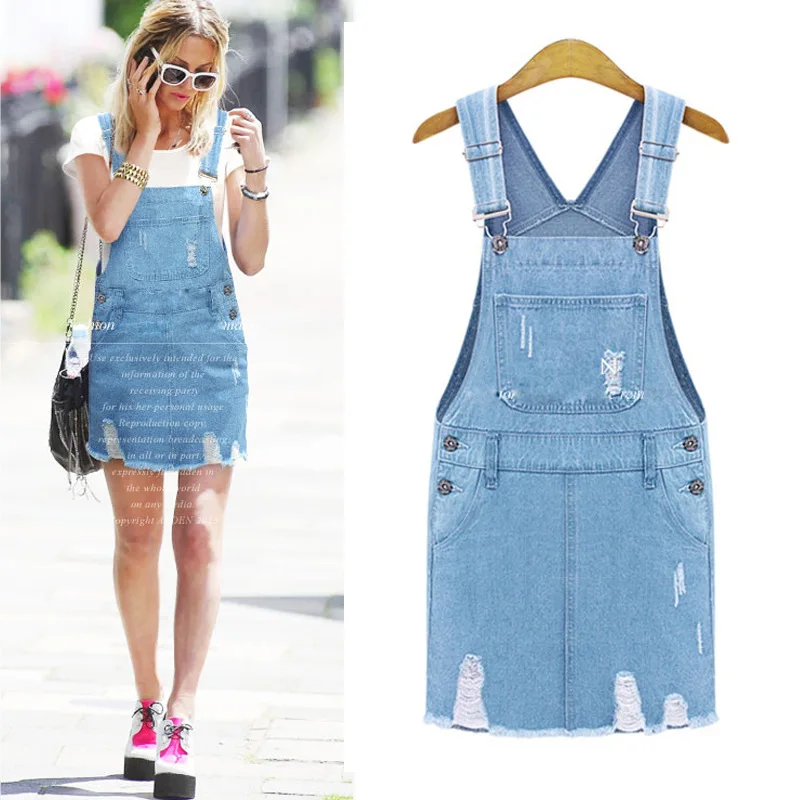 denim overall jumper dress