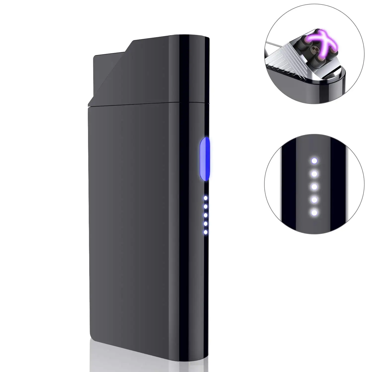 

JMSBOND Funny Dual Arc Lighter Luxury LED Power Display Windproof Metal Cigarette Lighter Accessories Gadgets For Men