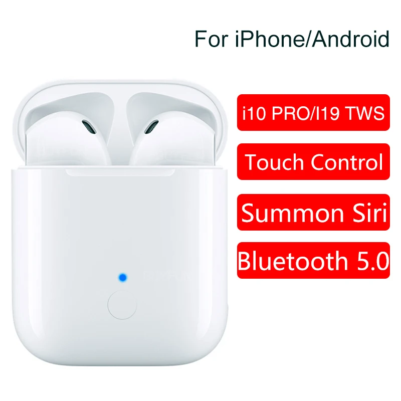 

i10 TWS I19 TWS Touch Control Mini Wireless Bluetooth 5.0 earphones headset pk i7 S i9 i11 For iphone X 7 Samsung A7 Smart Phone