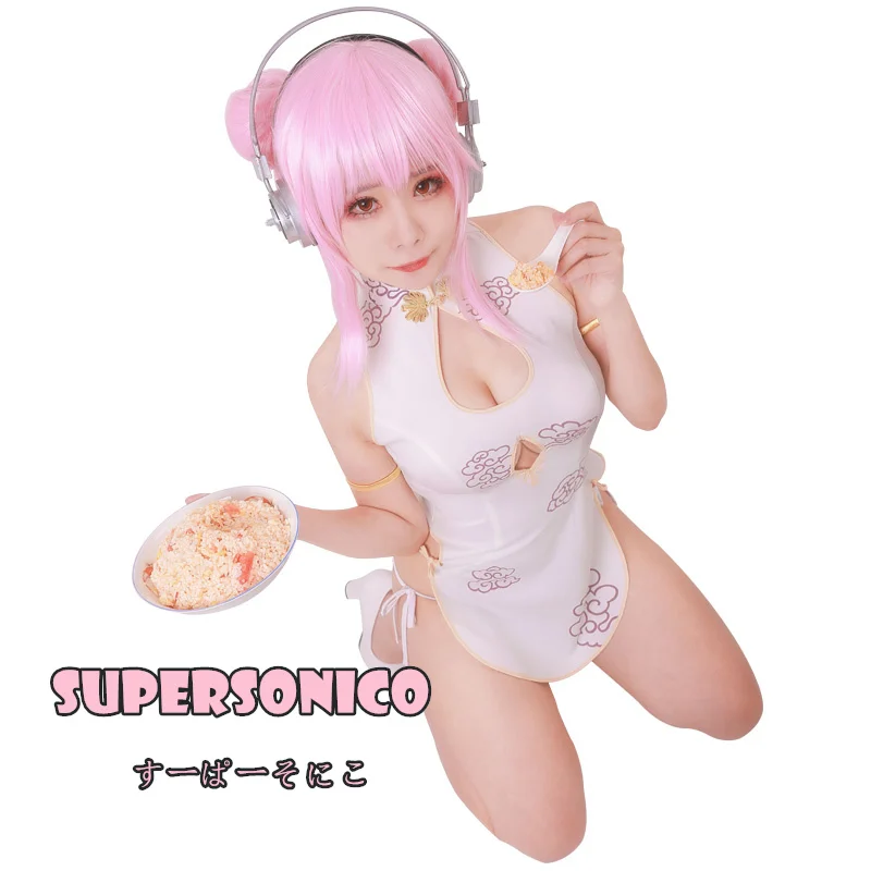 SUPERSONICO косплэй костюм Cheongsam сексуальное платье костюмы облако печати Единорог