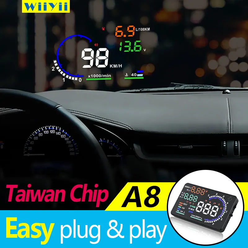 

A8-OBD2-HUD GPS Head Up Display Car Vehicle Speedometer Windshield Speedo Projetor