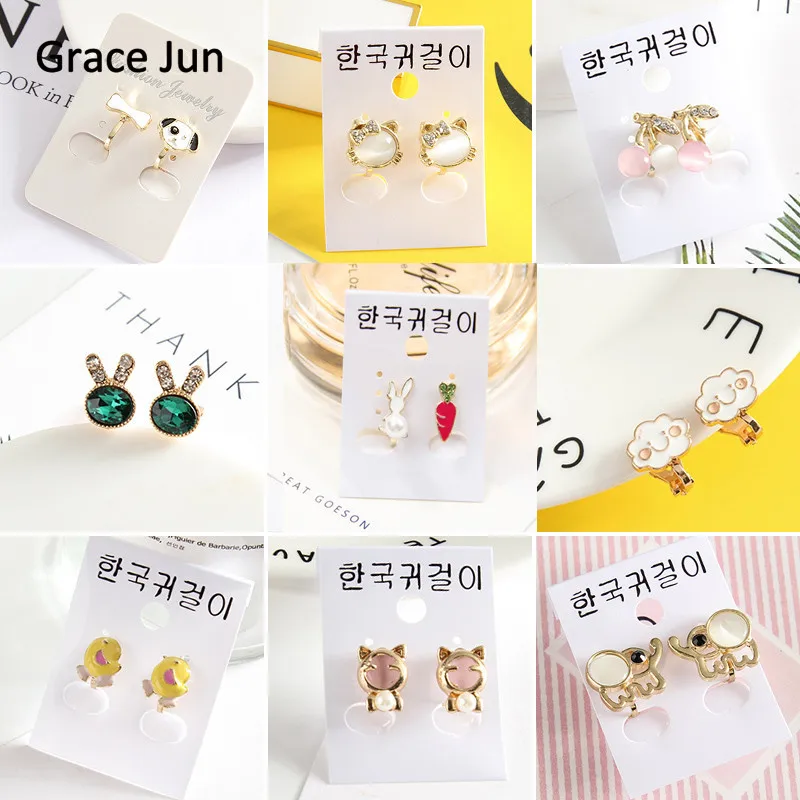 

2018 New Arrival Cute Chick Flower Bowknot Enamel Pearl Clip on Earrings Wihtout Piercing for Kids Fashion Earrings Not Allergy