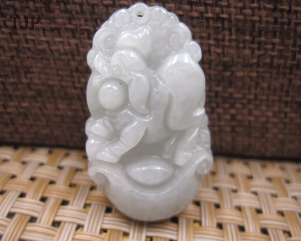 

TJP Natural grade A jadeite myanmar green jade Chinese zodiac pig Mysterious protection pendants jade with certificate