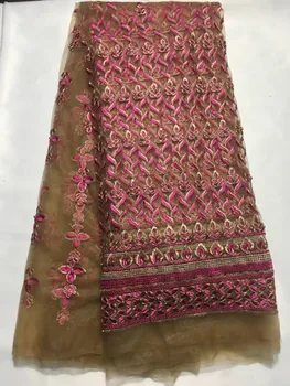 

Latest beads embroidery net lace fabric stones/ high quality tulle lace for dress/ african french mesh lace fabric YJ08