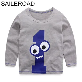 

SAILEROAD I AM 1 2 3 4 5 6 Baby Boys T Shirt Spring Autumn Children Kids Long Sleeve T-Shirts Girl's Tops Tees Clothing Cotton
