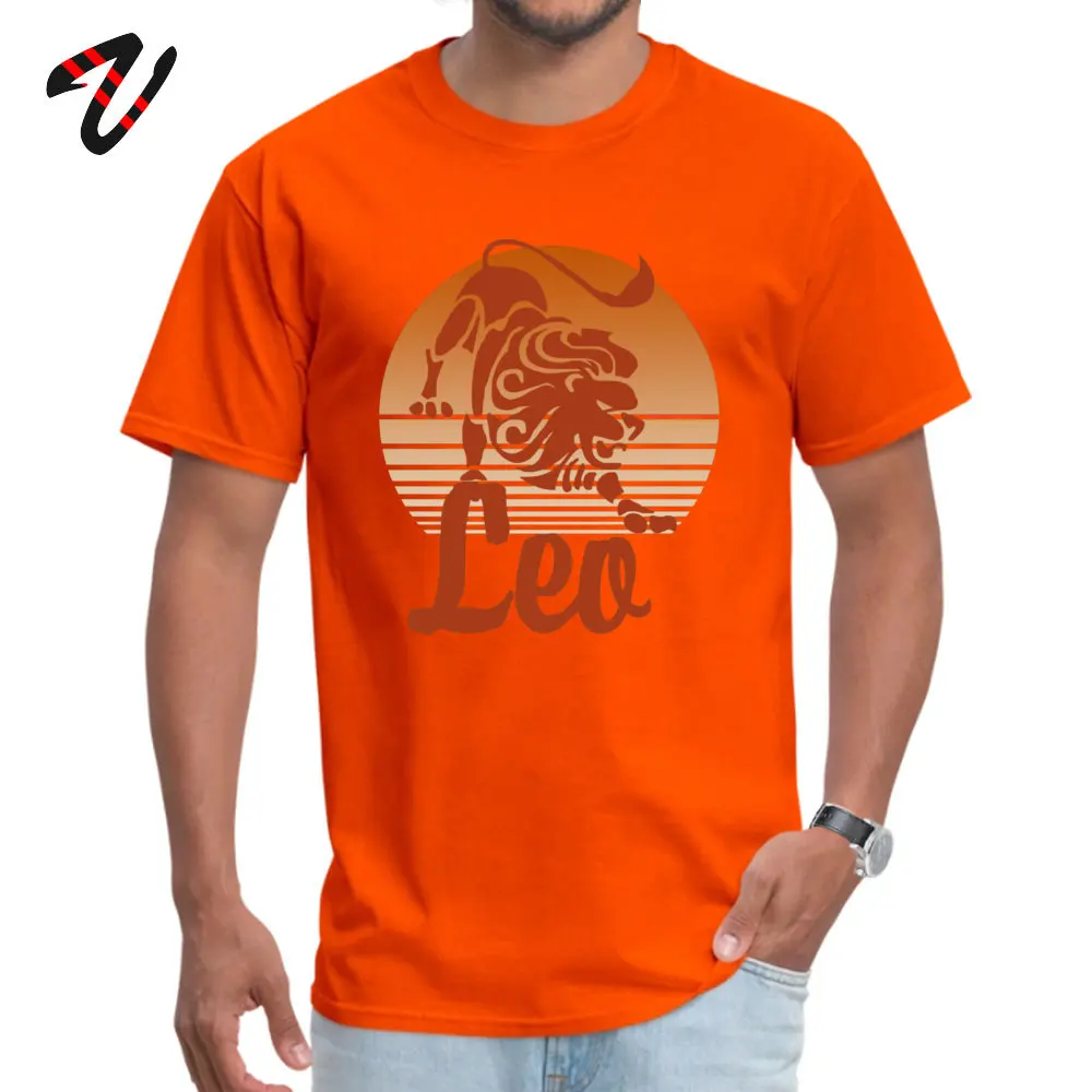 Hot Sale LEO Casual Tshirts Crew Neck Pure Cotton Mens Tops T Shirt Short Sleeve Summer Fall Casual Tops & Tees LEO 4092 orange