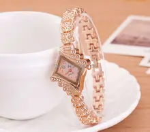 100 pçs/lote Lady Hot Liga Strass Pulseira Strass Relógio de Quartzo Relógio de Presente de Moda Menina Mulheres Se Vestem relógios
