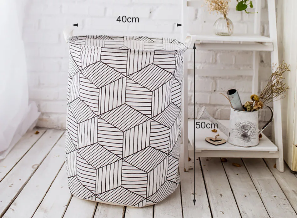 06MICCK Geometric Shape Folding Laundry Basket Standing Holder Dirty Clothes Storage Bag Toys Storage Pouch Household Organizer