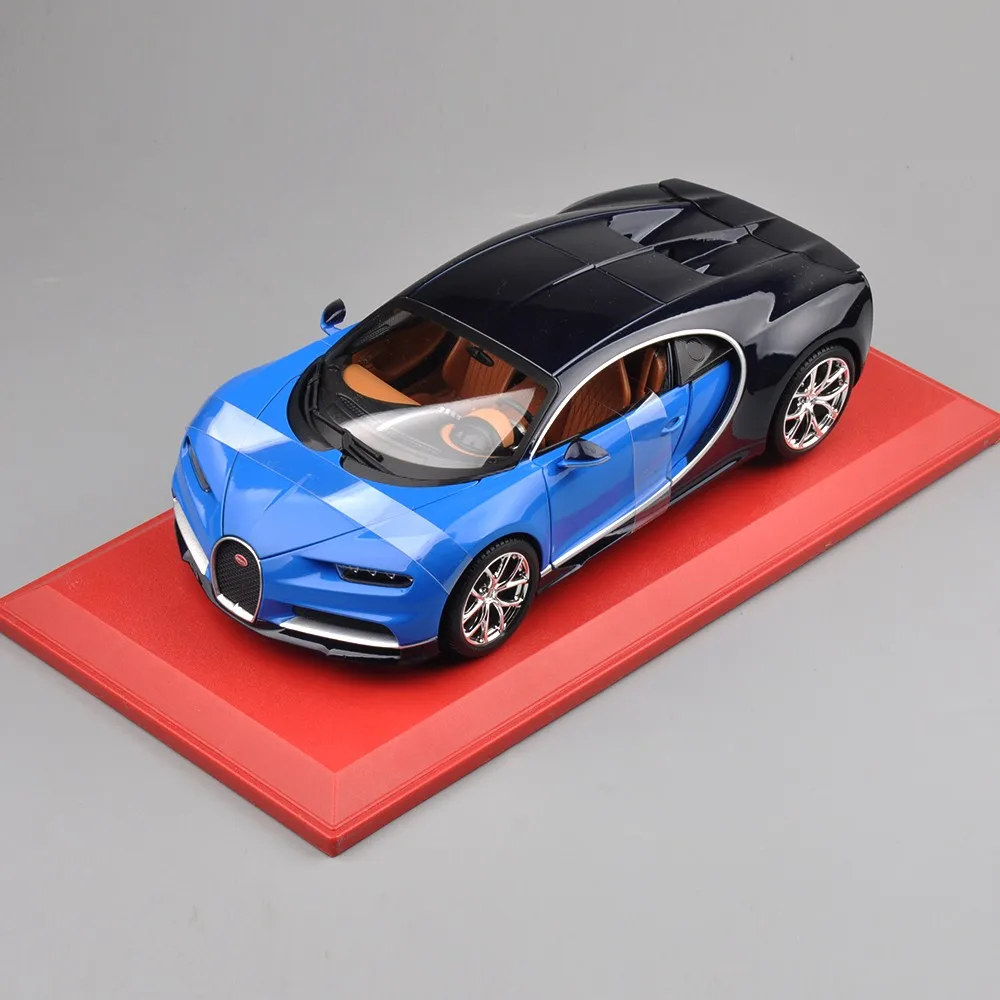 Детский Рождественский подарок, модель автомобиля, игрушки 1:18 Bugatti Chiron, литая модель Roadster, автомобиль с оригинальной коробкой, синий/красный цвет