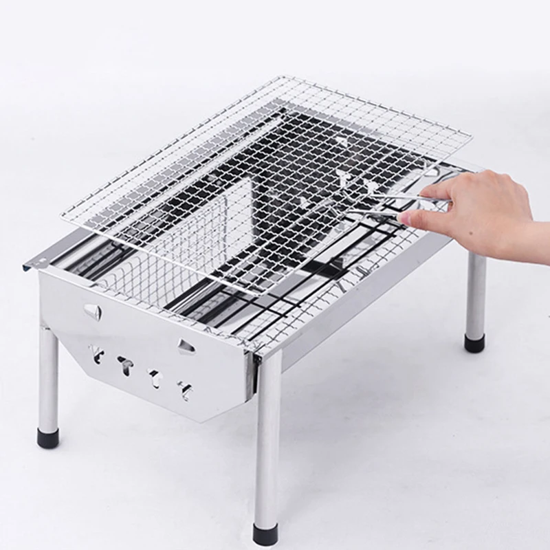 

Outdoor Foldable Camping Barbecue Portable Charcoal Grill BBQ for 2-4 people Picnic Barbecue Stainless Steel Cooker Rack