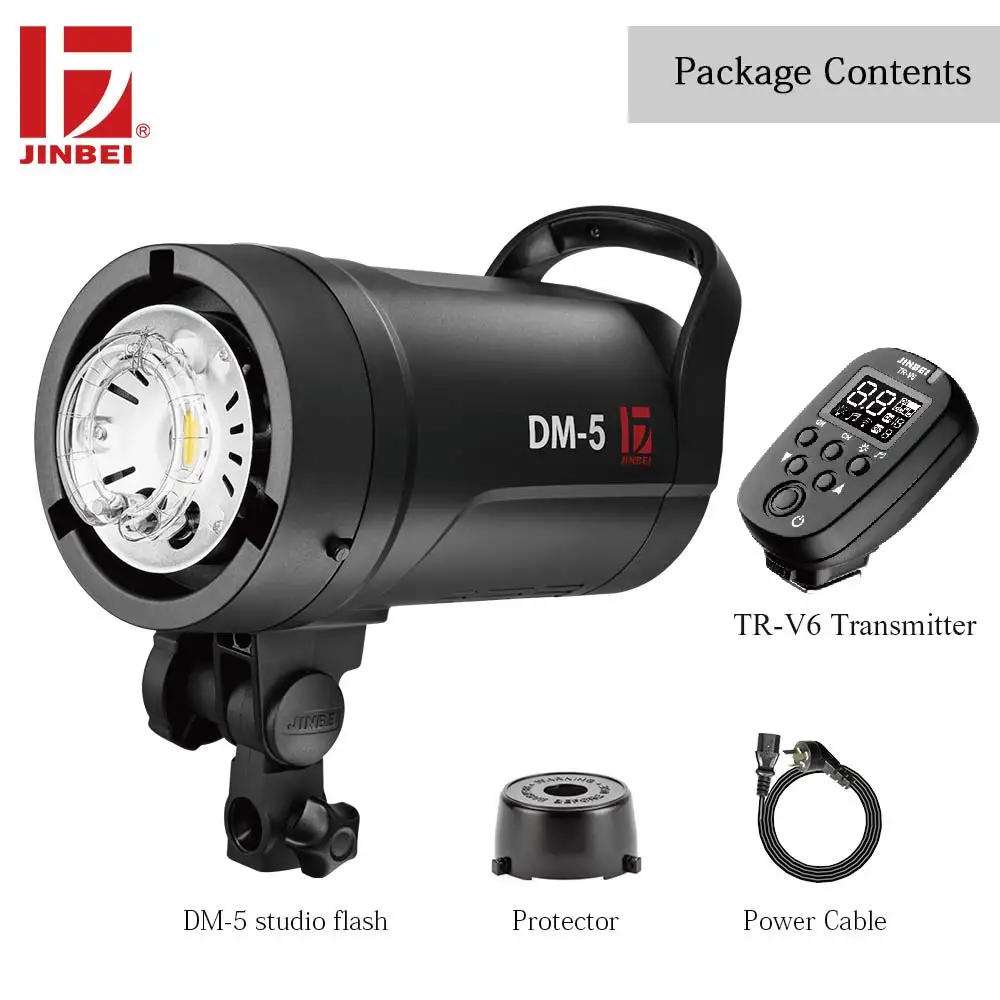 US $229.00 JINBEI DM5 500Ws Portable Studio Flash With V6 Trigger Kit Compact Photography Lightening Head GN72 Lighting Head 110V 220V