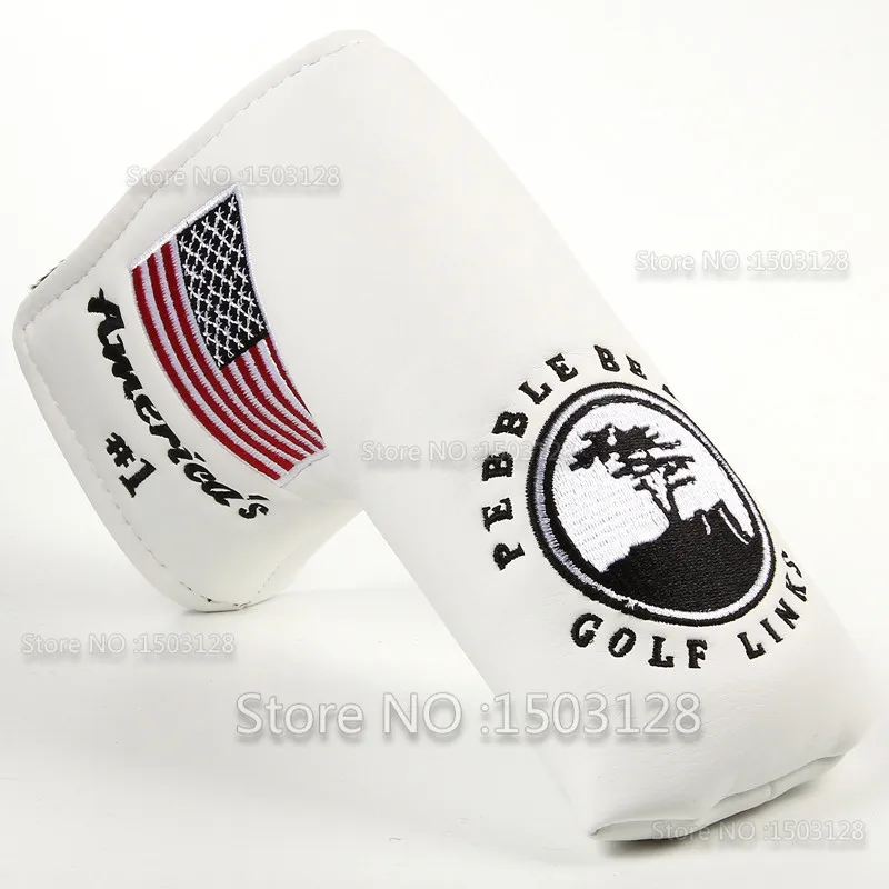 branco golf putter capa headcover encerramento para