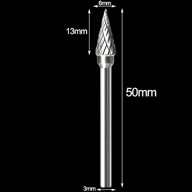 3x6 мм Вольфрамовая сталь карбидные сверла резак роторный инструмент Burr двойной алмазной резки ротационный Полирующий инструмент - Цвет: 3