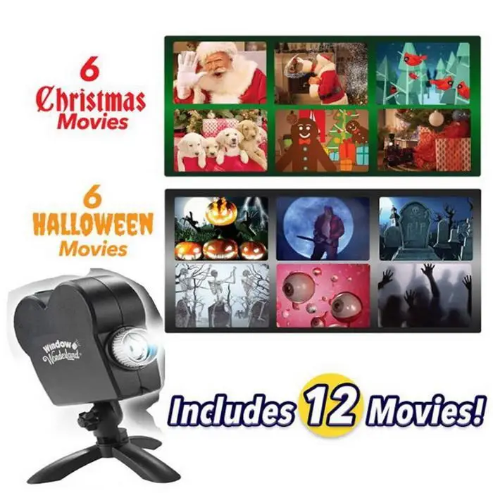 

Window Projector Set Portable Home Christmas Halloween projecte horizontally or vertically Create Festival Atmosphere decoration