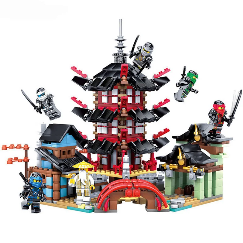 

Fit Ninjagoe 70751 Temple of Airjitzu Set Mini Version Mini Figures 737pcs Building Blocks Sets Toys for Children Gifts