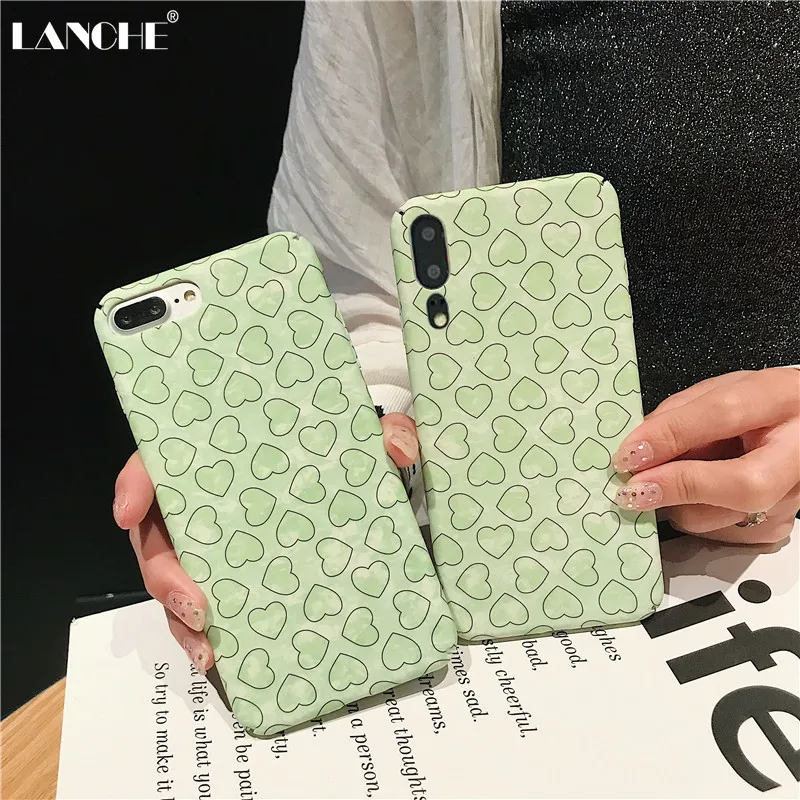 

LANCHE Heart Phone Case For Huawei P20 Lite P30 Pro Case Hard Plastic Phone Cover Case For Huawei Honor 10 V10 V9 8X Nova 3 3i 4