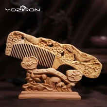 YOZIRON новые натуральные персиковые двусторонний деревянный молоток сторонняя Антистатический массаж подарок расчески для волос щетка свадебный гребень N012