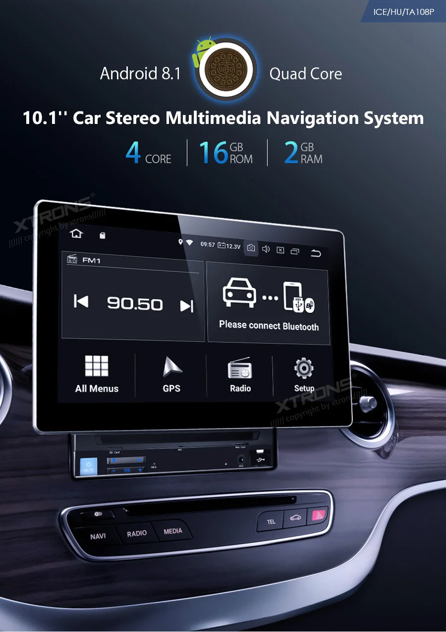 XTRONS 10 ''Android 8,1 универсальный автомобильный Радио стерео Мультимедиа DVD плеер gps навигационная карта USB OBD DAB+ руль 2 Din