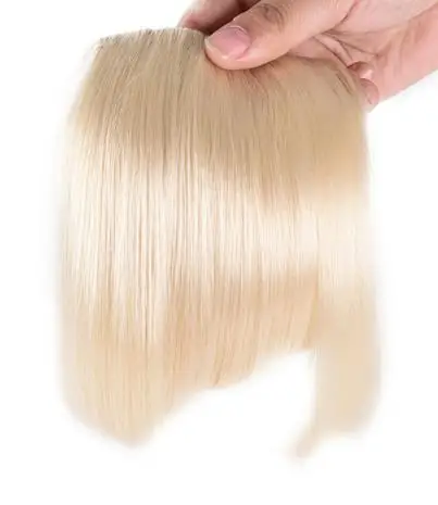 Blice синтетические поддельные тупые челки для наращивания волос женские короткие прямые пристегиваемая челка в накладная челка блонд волосы кусок термостойкие - Цвет: Bangs 613
