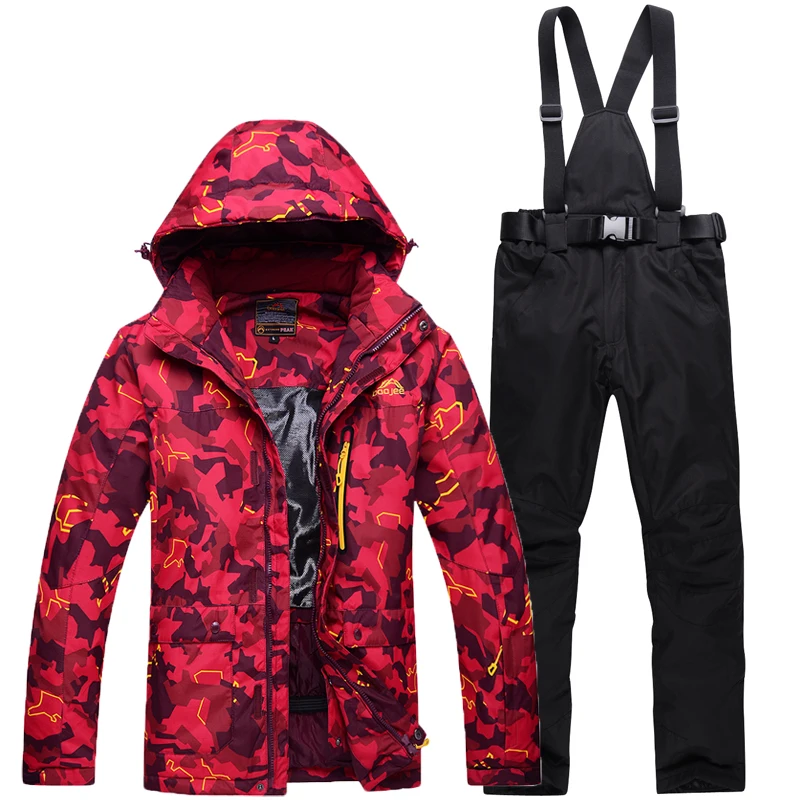 Mens Skiing Suit Sets Outdoor Snowboard Clothing 10k Waterproof